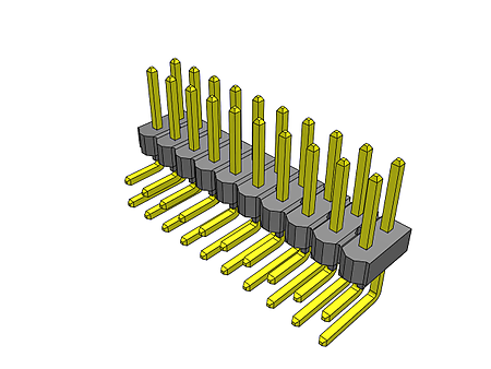 16 Contacts 2.54 mm 2 Rows, Header EW-08-13-T-D-750 Board-To-Board Connector Pack of 20 EW Series Through Hole 